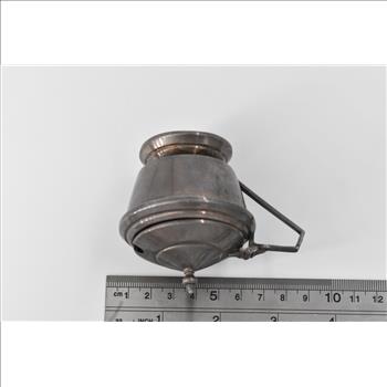 Sterling Silver 1936 George Boot Cobalt Glass Lidded Salt Cellar