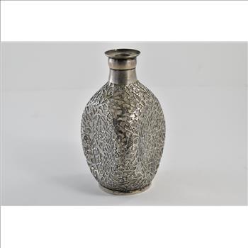Sterling Silver 1940's Flower Three of Life Filigree Pinch Bottle