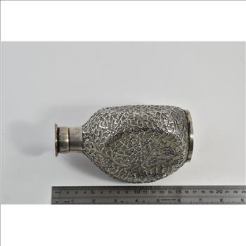 Sterling Silver 1940's Flower Three of Life Filigree Pinch Bottle