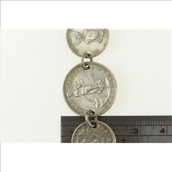 Sterling Silver 1944 D 10 20 Centavo Philippines Coin Bracelet 6.75