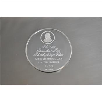 Sterling Silver 1950 The Franklin Mint Thanksgiving Plate