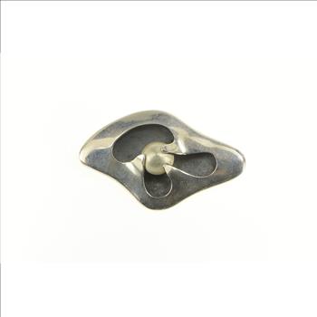 Sterling Silver 1950's Abstract Designer Curvy Statement Pin/Brooch