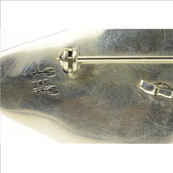 Sterling Silver 1950's Abstract Designer Curvy Statement Pin/Brooch