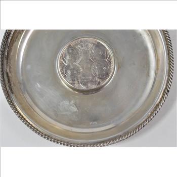 Sterling Silver 1963 Greek 30 Drachmai Coin Ash Tray