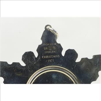 Sterling Silver 1971 Gorham Sterling Snow Flake Christmas Ornament