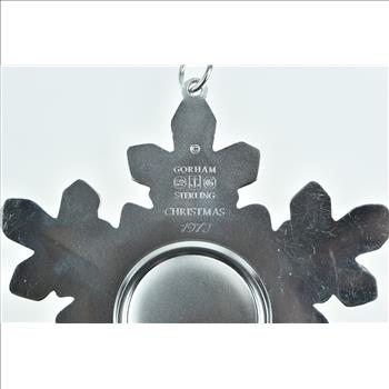 Sterling Silver 1973 Gorham Snowflake Christmas Star Ornament Ornament