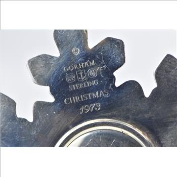 Sterling Silver 1973 Gorham Star Snowflake Christmas Ornament Ornament