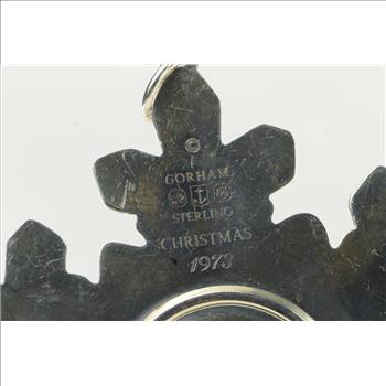 Sterling Silver 1973 Gorham Sterling Snow Flake Christmas Ornament