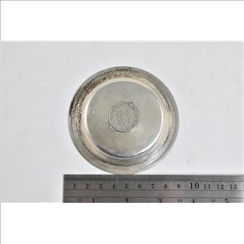 Sterling Silver 20 Kurush Turkish Coin Vintage Plate Dish