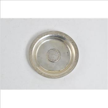 Sterling Silver 20 Kurush Turkish Coin Vintage Plate Dish
