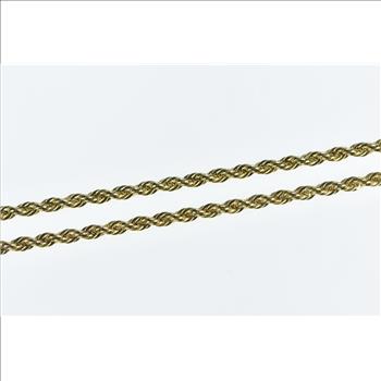 Sterling Silver 2.2mm Rope Link Classic Woven Chain Necklace 24