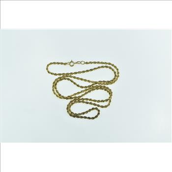 Sterling Silver 2.4mm Rope Link Gold Plated Chain Necklace 24