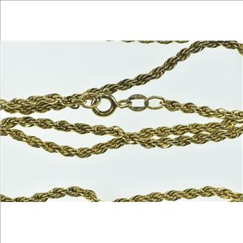 Sterling Silver 2.4mm Rope Link Gold Plated Chain Necklace 24
