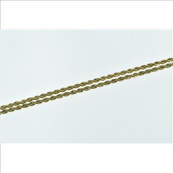 Sterling Silver 2.4mm Rope Link Gold Plated Chain Necklace 24