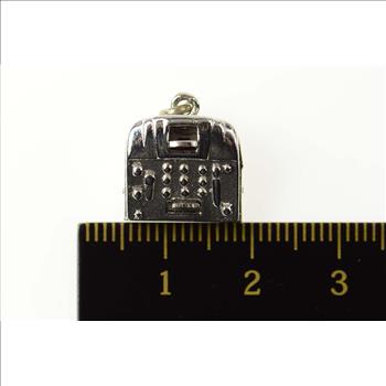 Sterling Silver 3D Articulated Cash Register Money Charm/Pendant