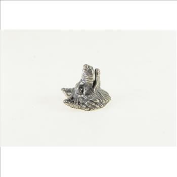 Sterling Silver 3D Dog Wolf Head Game Piece Pet