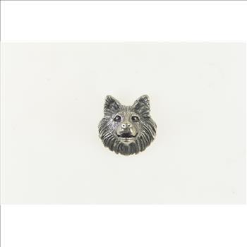 Sterling Silver 3D Dog Wolf Head Game Piece Pet