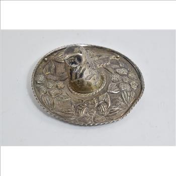 Sterling Silver 3D Mexican Sombrero Traditional Hat