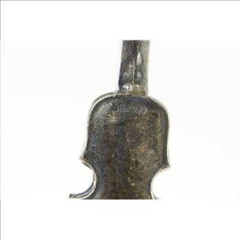 Sterling Silver 3D Ornate Violin Music Stringed Instrument Pin/Brooch