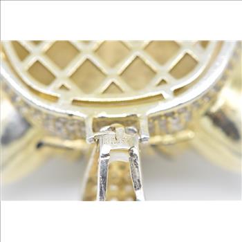 Sterling Silver 3D Puma Leopard Jaguar Enamel CZ Encrusted Pendant