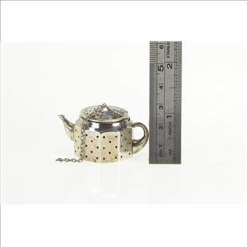 Sterling Silver 3D Tea Pot Tea Infuser Kettle Amcraft