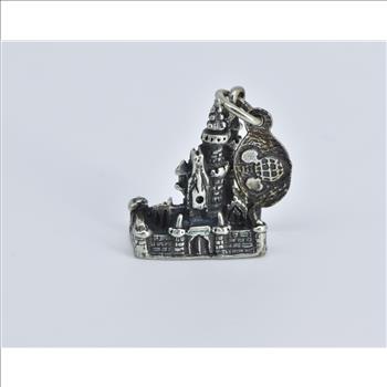 Sterling Silver 3D Walt Disney World Magic Castle Souvenir Charm/Pendant