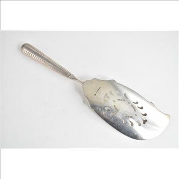 Sterling Silver A E Warner Ornate Monogram Fish Server 13.25