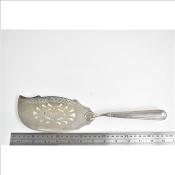 Sterling Silver A E Warner Ornate Monogram Fish Server 13.25