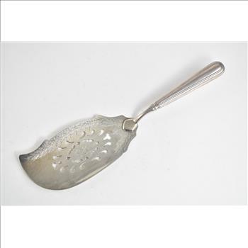 Sterling Silver A E Warner Ornate Monogram Fish Server 13.25