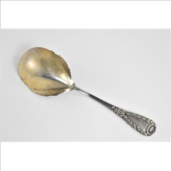Sterling Silver A Stowell & Co. 1850's Floral Casserole Serving Spoon