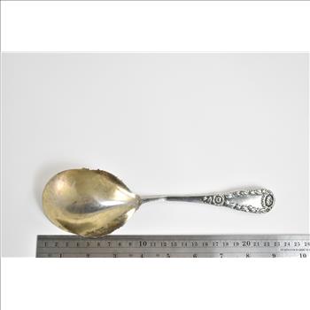 Sterling Silver A Stowell & Co. 1850's Floral Casserole Serving Spoon