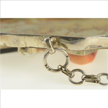 Sterling Silver Abstract Southwestern Stone Statement Bracelet 8.25