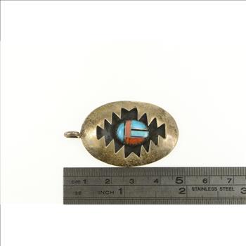 Sterling Silver Andrew Henry Native American Navajo Oval Pendant