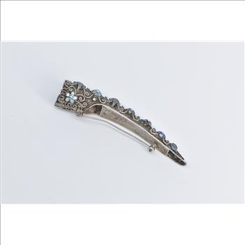 Sterling Silver Antique Chinese Finger Guard Coral Turquoise Pin/Brooch