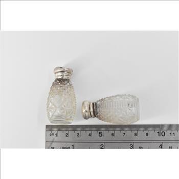 Sterling Silver Antique Cut Crystal Salt & Pepper Shaker Set (2 pcs)
