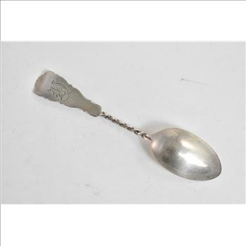 Sterling Silver Antique Engraved Floral Twist Tea Spoon