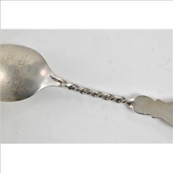 Sterling Silver Antique Engraved Floral Twist Tea Spoon