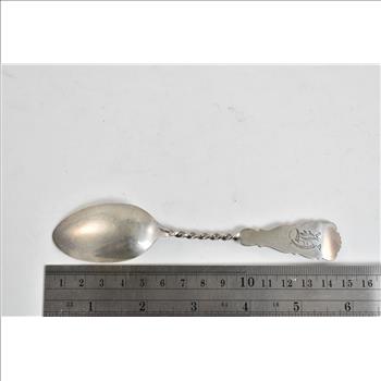 Sterling Silver Antique Engraved Floral Twist Tea Spoon