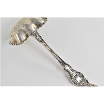 Sterling Silver Antique Floral Pierced Bonbon Serving Spoon