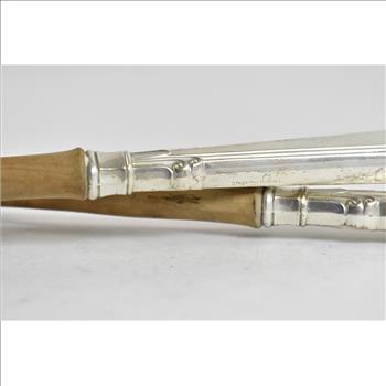 Sterling Silver Antique French Wooden Salad Serving Set 2pcs.