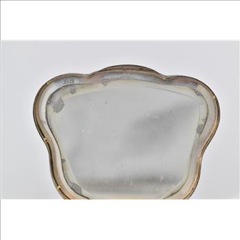 Sterling Silver Antique Italian Scroll Engraved Mirror Compact Powder Case