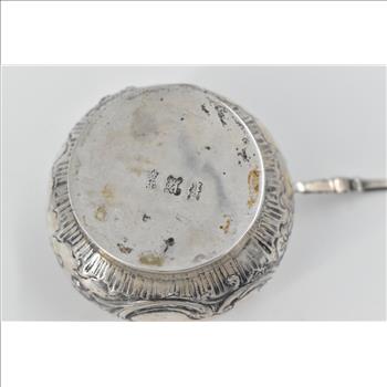 Sterling Silver Antique Ornate Repousse Rounded Salt Cellar