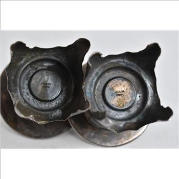 Sterling Silver Antique Salt Pepper Shakers Japanese Lantern Set (2 pcs)
