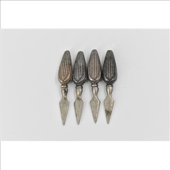 Sterling Silver Antique Sterling Corn Cob Holders Spikes (4 pcs)