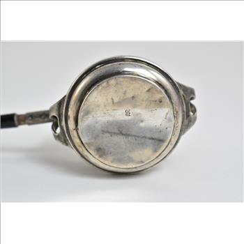 Sterling Silver Antique Tea Strainer with Wood Handled Stand