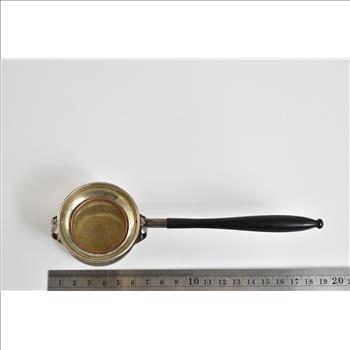 Sterling Silver Antique Tea Strainer with Wood Handled Stand