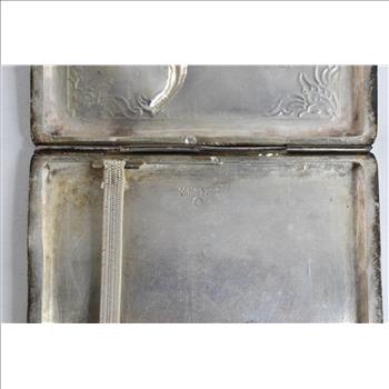 Sterling Silver Antique Thai Dancer Repousse Cigarette Case