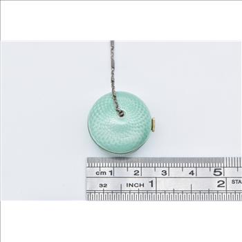 Sterling Silver Argent Dore Enamel Ball Watch Chain Necklace 24.75