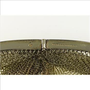 Sterling Silver Art Deco Engraved Scroll Mesh Vermeil Purse