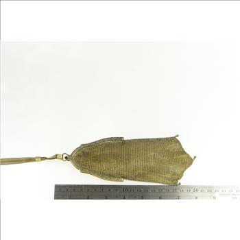 Sterling Silver Art Deco Engraved Scroll Mesh Vermeil Purse